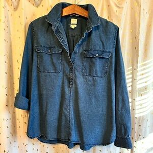 J. Crew Indigo Boy Fit Shirt